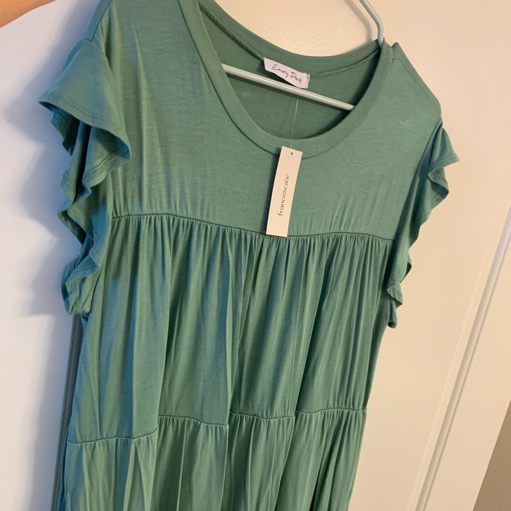 Francescas green T-shirt mini dress NWT